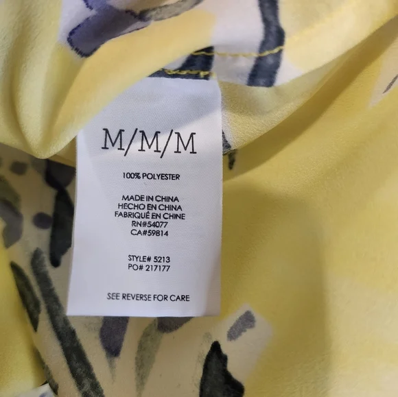 Cabi Women's Stevie Sunny Days Yellow Floral Blouse Size Medium Brand New! - Picture 8 of 8
